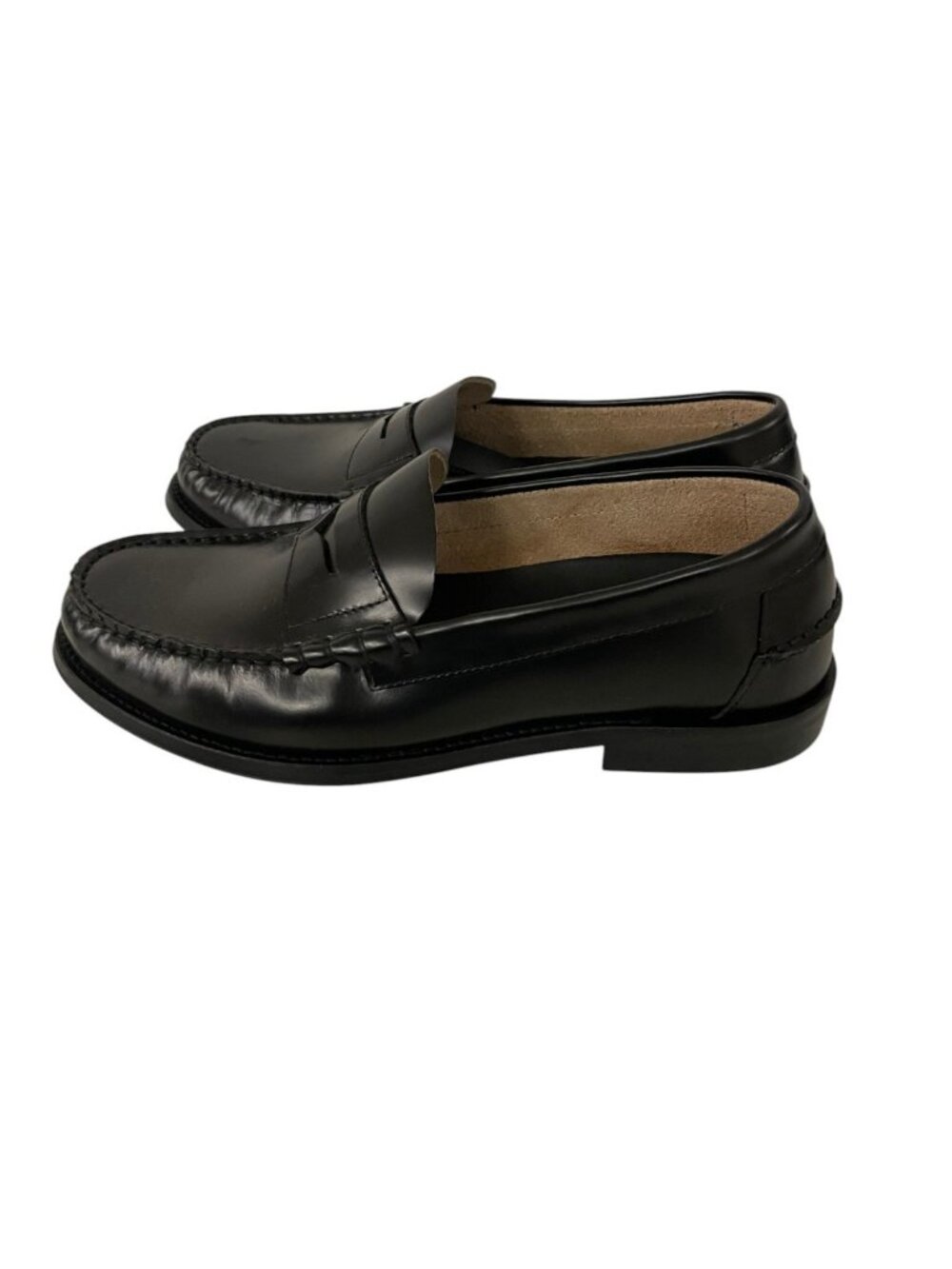 Massimo Dutti Mens Penny Loafers Leather EU 40 US 7 Black 2505/552 NWOB